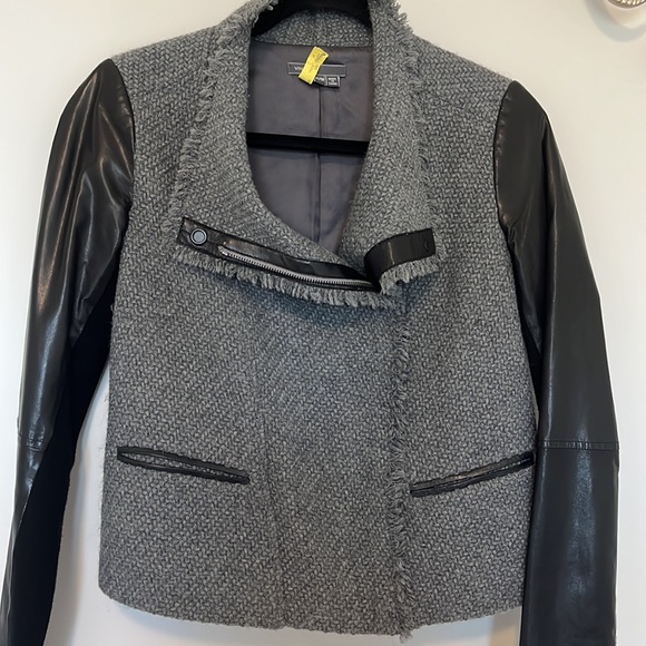 Vince Wool and Leather Moto Jacket - Picture 2 of 8